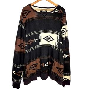 Vintage Levi's Southwestern Aztec Sweater Men's Native Geo Pattern Cowboy XXXL